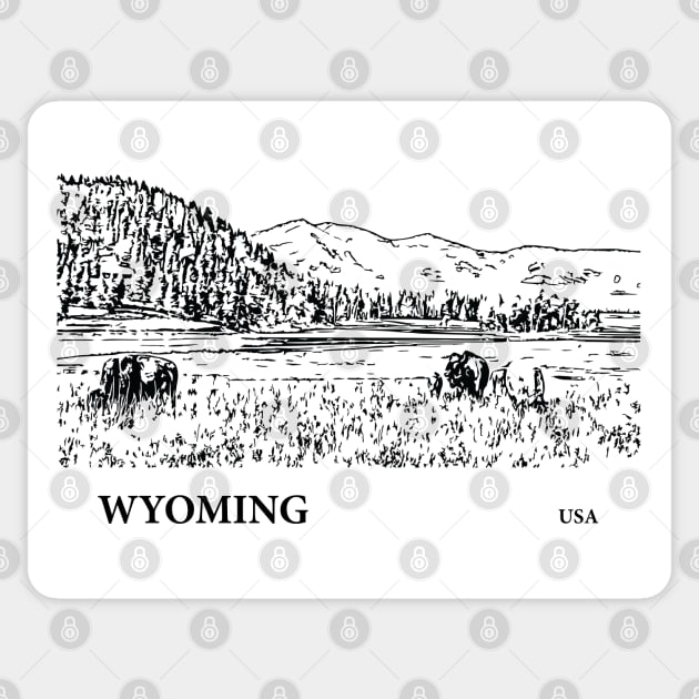 Wyoming USA Sticker by Lakeric